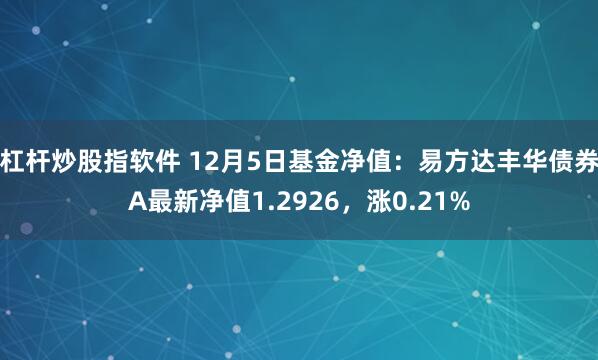 杠杆炒股指软件 12月5日基金净值：易方达丰华债券A最新净值1.2926，涨0.21%