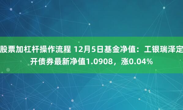 股票加杠杆操作流程 12月5日基金净值：工银瑞泽定开债券最新净值1.0908，涨0.04%