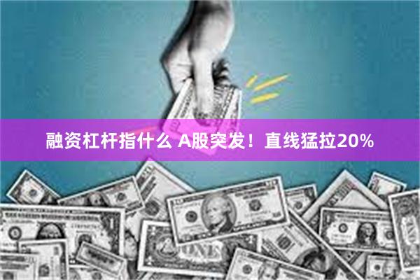 融资杠杆指什么 A股突发！直线猛拉20%